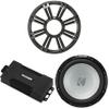 Kicker 48PXA6001 Mono Amp 12" 4 Ohm Marine Subwoofer Bundle - Charcoal view 1