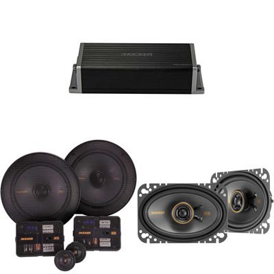 KICKER 47KEY2004 4-Channel DSP Smart Amp w/ 51KSS 6.5" & 4x6 Audio Upgrade Bundle