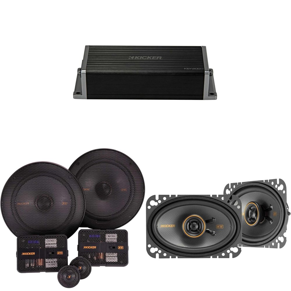 KICKER 47KEY2004 4-Channel DSP Smart Amp w/ 51KSS 6.5" & 4x6 Audio Upgrade Bundle