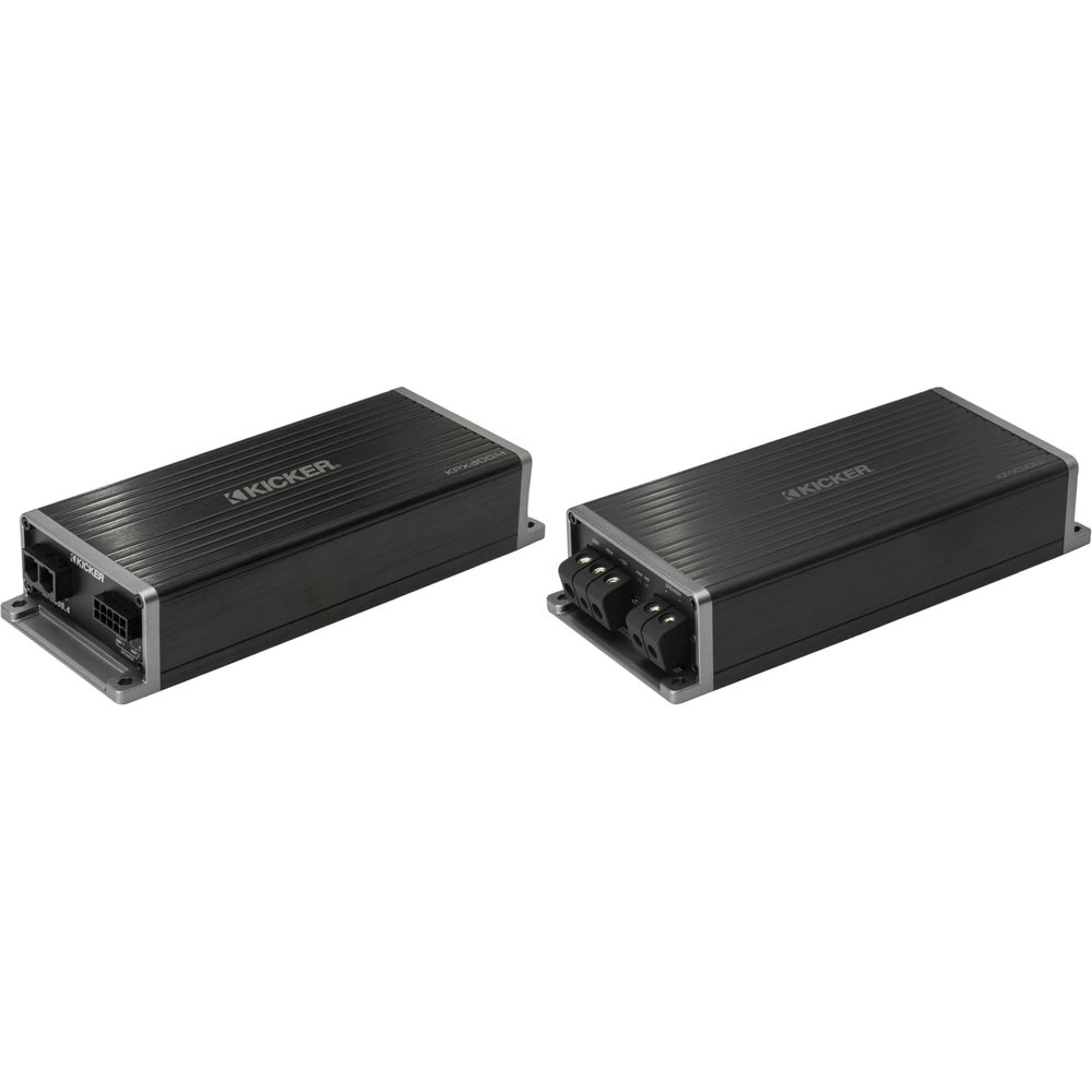 Kicker 51KPX5001 & 51KPX3004 KPX Powersports & Motorcycle Sub Amp w/ 4 Full Range Amp Bundle