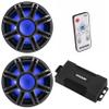 Kicker 48PXA6001 Weatherproof Powersport Mono Amp & (2) 12" 4 Ohm Premium Marine Free-Air Subwoofer (Charcoal Grill) Includes LED Remote view 1
