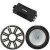 Kicker 48PXA6001 Weatherproof Powersport Mono Amp & 12" 2 Ohm Free-Air Marine Subwoofer (Charcoal Grill) view 1