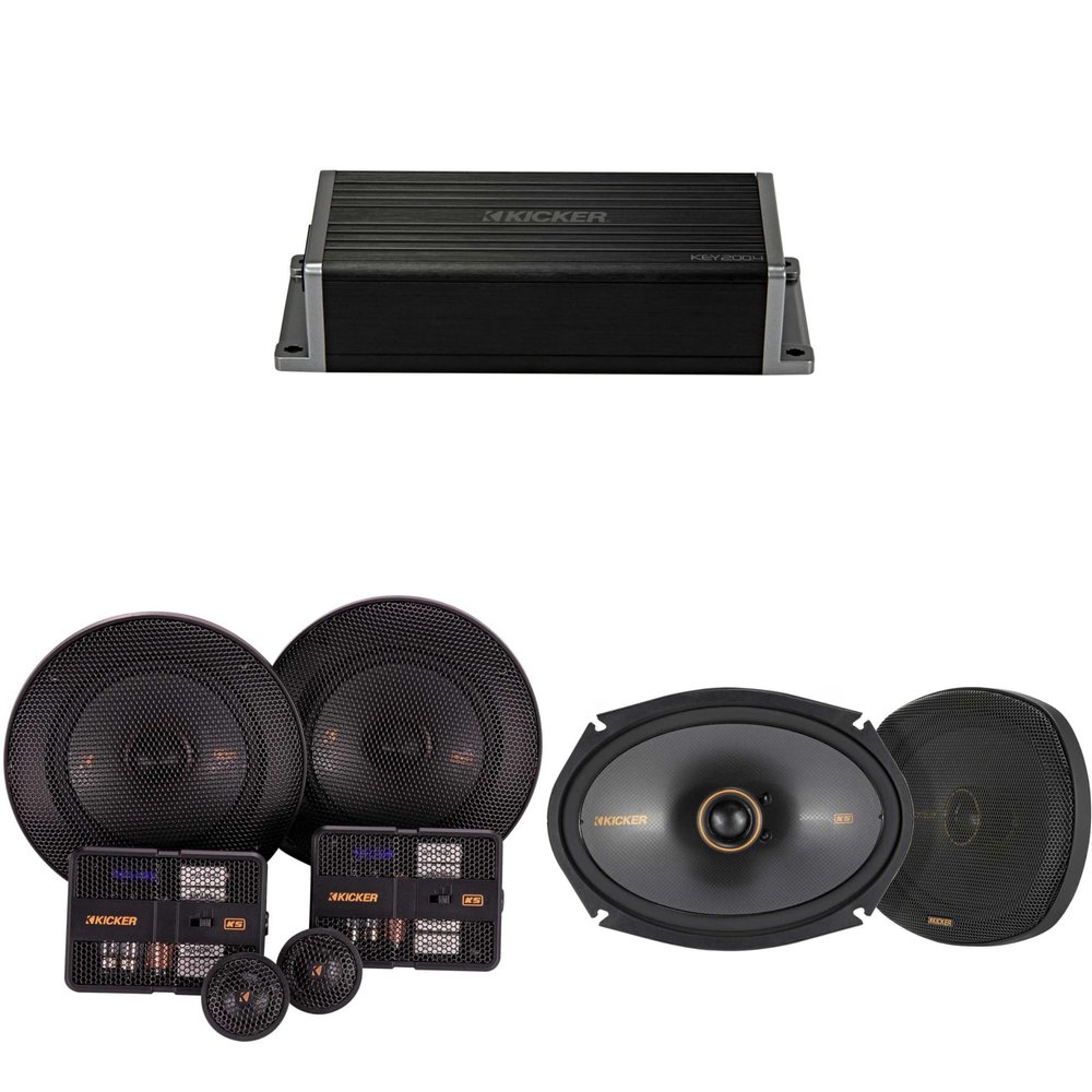 KICKER 47KEY2004 4-Channel DSP Smart Amp w/ 51KSS 5.25" & 6x9 Audio Upgrade Bundle