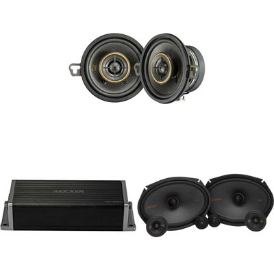 Kicker 47KEY2004 4-Channel DSP Smart Amp w/ 51KSS 6x9 3-Way & 3.5" Audio Upgrade Bundle