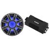 Kicker 48PXA6001 Weatherproof Powersport Mono Amp & 10" 4 Ohm Premium Marine Free-Air Subwoofer (Charcoal Grill) view 1