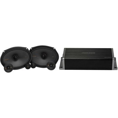 Kicker 47KEY2004 4-Channel DSP Smart Amp w/ 51KSS369 6x9 3-Way Audio Upgrade Bundle