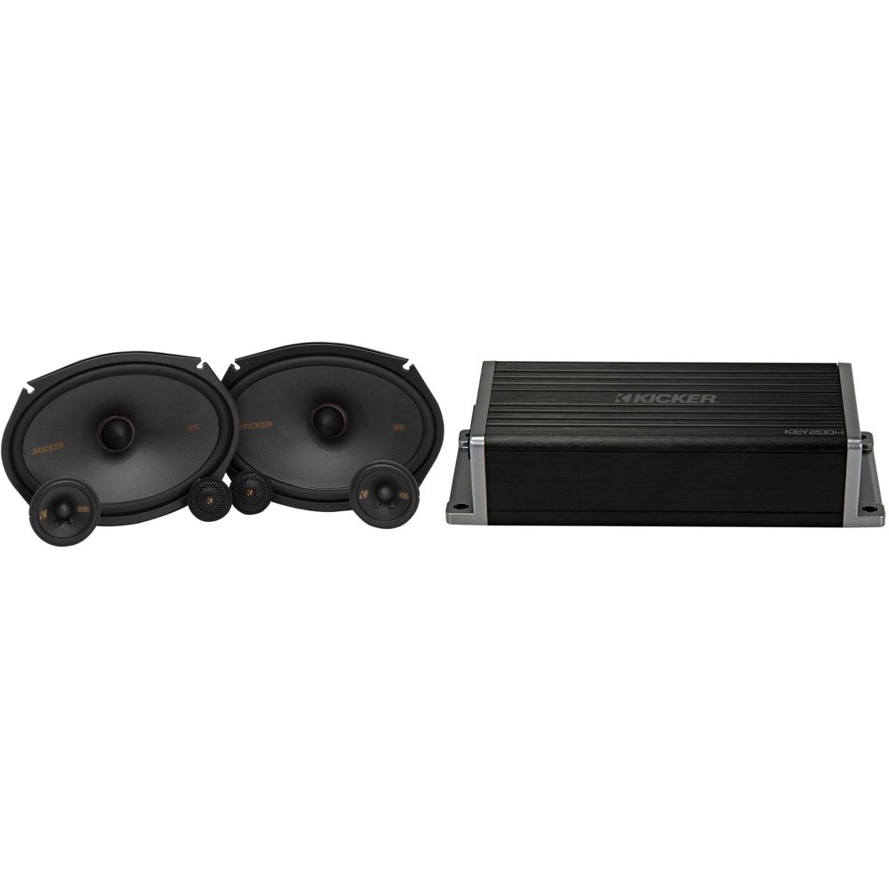 Kicker 47KEY2004 4-Channel DSP Smart Amp w/ 51KSS369 6x9 3-Way Audio Upgrade Bundle