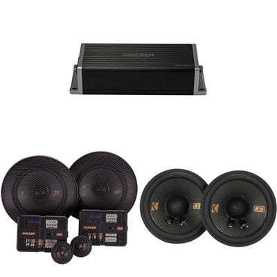 KICKER 47KEY2004 4-Channel DSP Smart Amp w/ 51KSS 5.25" & 2.75" Audio Upgrade Bundle