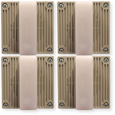 MT4-115-WH-VNS Pack of 4 Gray Multitone Horn Strobes, Clear Lens, 120VAC, No Lettering, Indoor/Outdoor Emergency Notification Device, 8 Selectable Tones