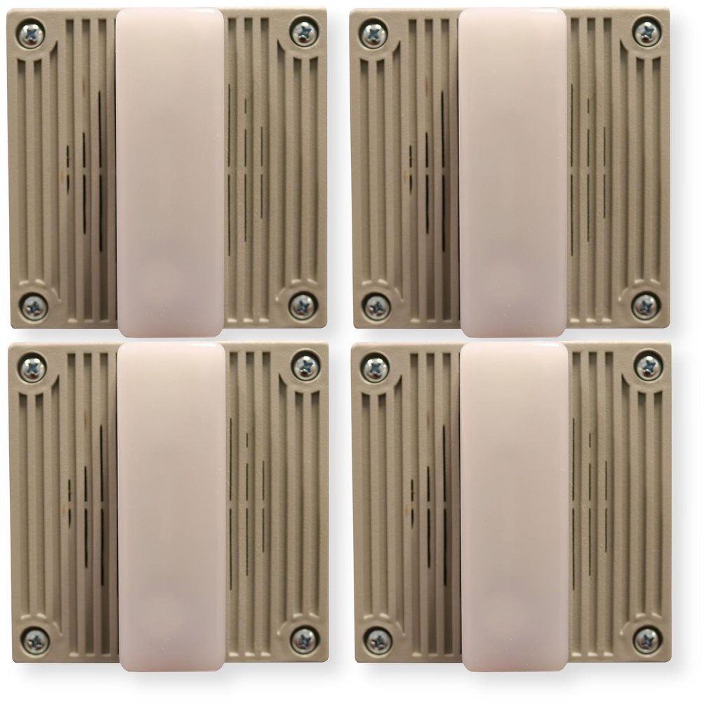MT4-115-WH-VNS Pack of 4 Gray Multitone Horn Strobes, Clear Lens, 120VAC, No Lettering, Indoor/Outdoor Emergency Notification Device, 8 Selectable Tones