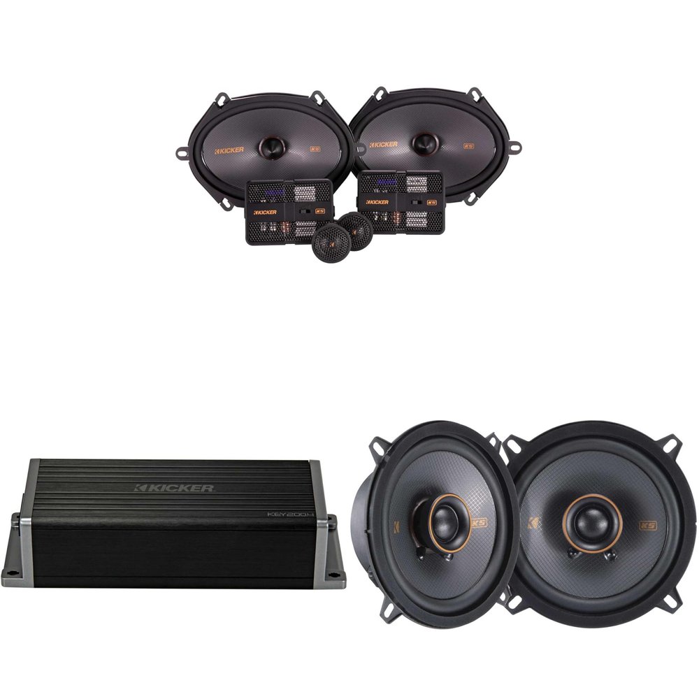KICKER 47KEY2004 4-Channel DSP Smart Amp w/ 51KSS 6x8 & 5.25" Audio Upgrade Bundle