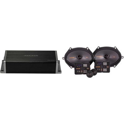 Kicker 47KEY2004 4-Channel DSP Smart Amp w/ 51KSS6804 6x8 Audio Upgrade Bundle