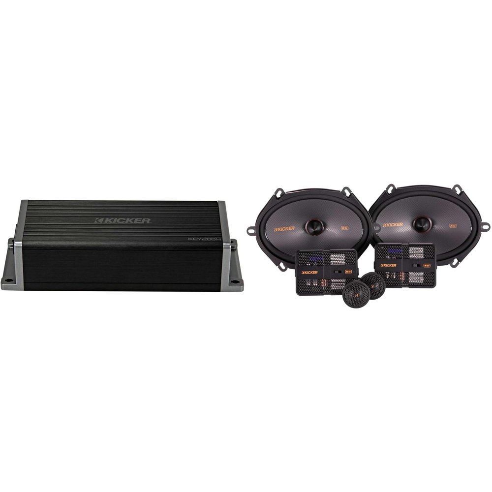 Kicker 47KEY2004 4-Channel DSP Smart Amp w/ 51KSS6804 6x8 Audio Upgrade Bundle