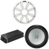 Kicker Marine KPX500.1 Powersports Amp & 12" 4 Ohm (White Grill) Subwoofer Audio Upgrade view 1