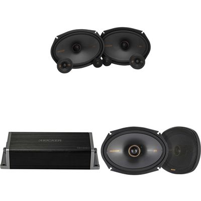 KICKER 47KEY2004 4-Channel DSP Smart Amp w/ 51KSS 6x9 3-Way & 6x9 Audio Upgrade Bundle