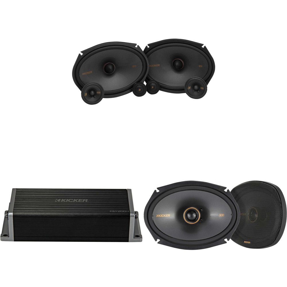 KICKER 47KEY2004 4-Channel DSP Smart Amp w/ 51KSS 6x9 3-Way & 6x9 Audio Upgrade Bundle
