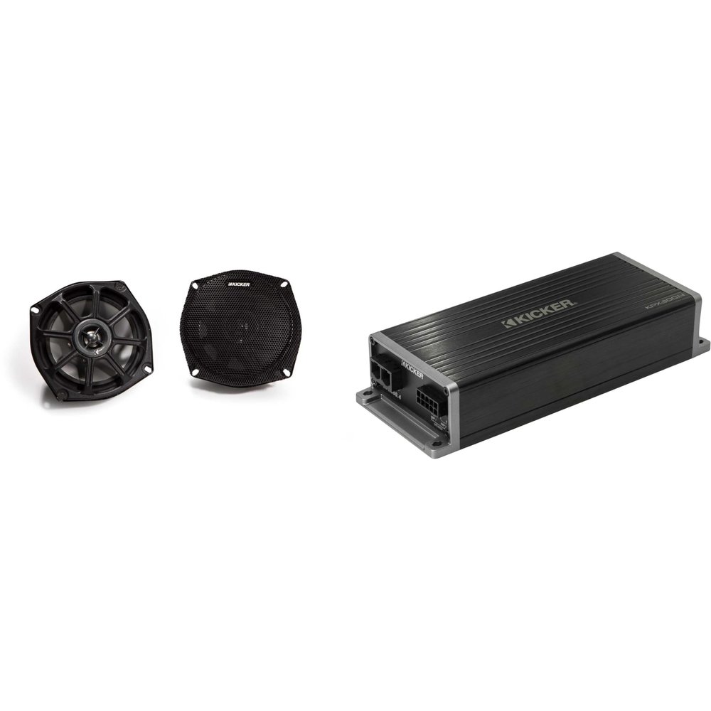 Kicker Marine KPX300.4 Powersports & Motorcycle Amp & 5.25" Speakers (2 Ohm)