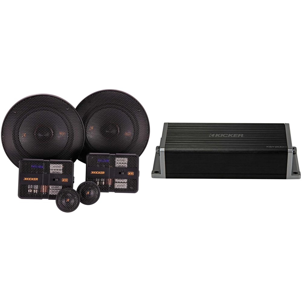 Kicker 47KEY2004 4-Channel DSP Smart Amp w/ 51KSS504 5.25" Audio Upgrade Bundle