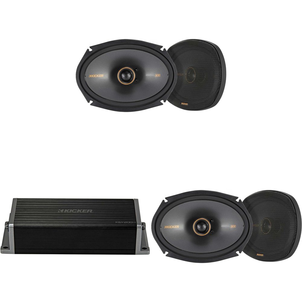 KICKER 47KEY2004 4-Channel DSP Smart Amp w/ (2) 51KSC6904 6x9 Audio Upgrade Bundle