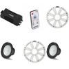 KICKER 48PXA6001 Weatherproof Powersport Mono Amp & (2) 10" 4 Ohm Free-Air Marine Subwoofer (White Grill) Includes LED Remote view 1