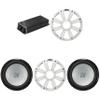 Kicker Marine KPX500.1 Powersports Amp & (2) 12" 4 Ohm (White Grill) Subwoofer Audio Upgrade view 1