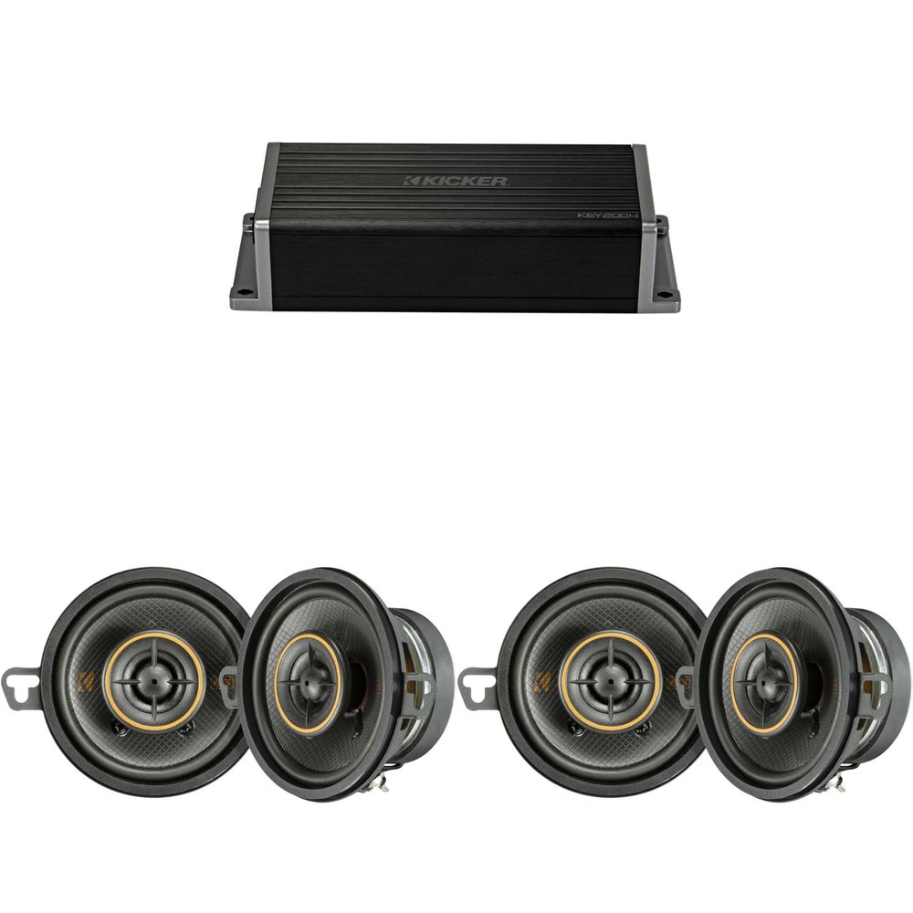 Kicker 47KEY2004 4-Channel DSP Smart Amp w/ (2) 51KSC3504 3.5" Audio Upgrade Bundle