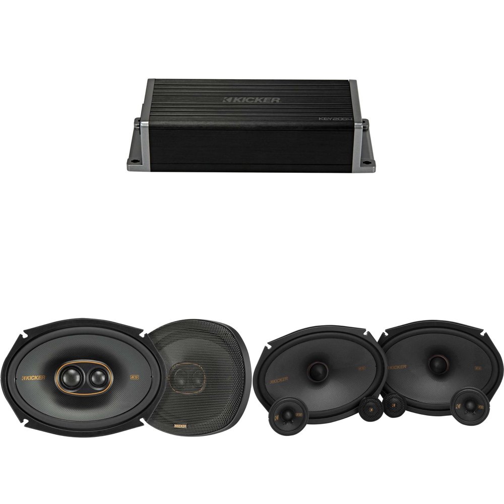 KICKER 47KEY2004 4-Channel DSP Smart Amp w/ 51KSS 6x9 3-Way & 6x9 3-Way Audio Upgrade Bundle