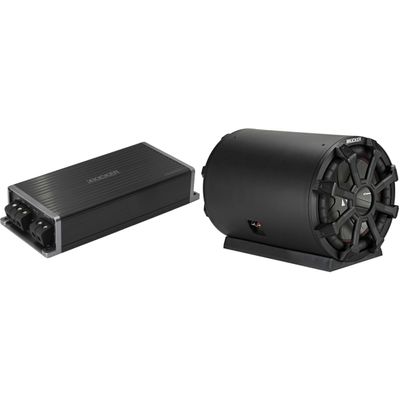 Kicker Marine KPX500.1 Powersports Amp & 10" TB Loaded Enclosure 4 Ohm Subwoofer Audio Upgrade