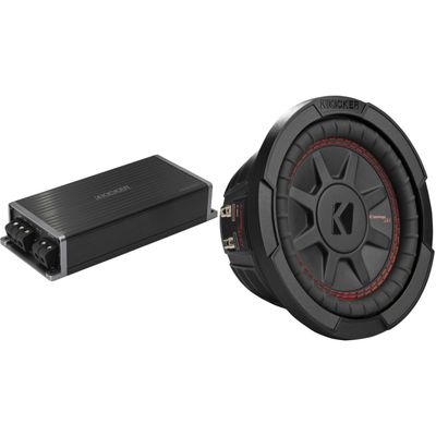 Kicker Marine KPX500.1 Powersports Amp & 6.75" CompRT Subwoofer Audio Upgrade