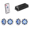 Kicker Marine KPX300.4 Powersports Amp & (2) 6.5" White Marine LED Speakers (Includes LED Remote) view 1