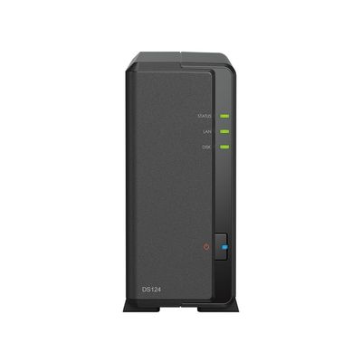 Synology DiskStation DS124 NAS Server with RTD1619B 4-Core 1.7GHz CPU, 1GB Memory, 4TB SSD Storage, 1 x 1GbE LAN Port, DSM Operating System