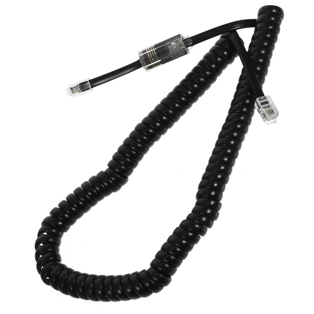 Housoutil Pc Telephone Cord Set with Anti-tangling Feature Rotating Connector and Retractable Design for Landline Phones Durable Material Black