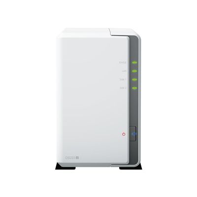 Synology DiskStation DS223j NAS Server with RTD1619B 4-Core 1.7GHz CPU, 1GB Memory, 8TB HDD Storage, 1 x 1GbE LAN Port, DSM Operating System