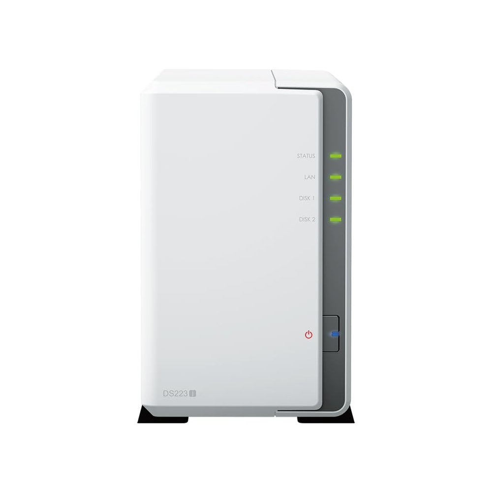 Synology DiskStation DS223j NAS Server with RTD1619B 4-Core 1.7GHz CPU, 1GB Memory, 8TB HDD Storage, 1 x 1GbE LAN Port, DSM Operating System