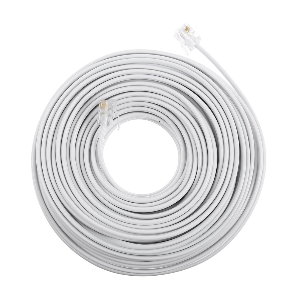 ARTIBETTER RJ11 6P4C Phone Extension Cord 20m Sturdy Telephone Cable Easy Plug Connection Compatible Standard Phone Systems