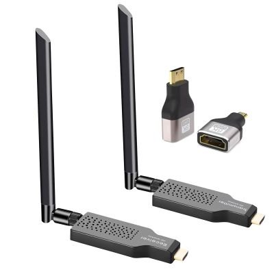 Tendak Wireless HDMI Transmitter and Receiver 164ft/50m, 4K Decode 1080P Output, 2.4/5.8G Plug & Play Wireless HDMI Extender for Streaming Video and Audio to Monitor, for Laptop/TV Box/PC