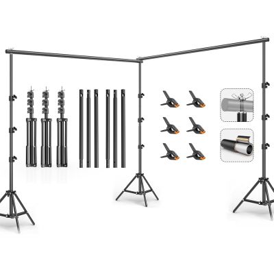 10x20FT Backdrop Support Stand for PhotographyAdjustable Width & Length Backdrop Stand Background Support System Kit for Photo Video Studio Shooting, Party, Outdoor, Wedding