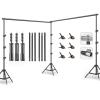 10x20FT Backdrop Support Stand for PhotographyAdjustable Width & Length Backdrop Stand Background Support System Kit for Photo Video Studio Shooting, Party, Outdoor, Wedding view 1
