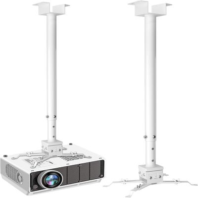 2-Be-Best Upgraded Projector Ceiling Mount 31-59 / 78-150CM Strong Extending Drop Ceiling Projector Mount Adjustable Long Projectors Mounts for Home Office Factory White