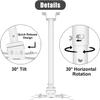 2-Be-Best Upgraded Projector Ceiling Mount 31-59 / 78-150CM Strong Extending Drop Ceiling Projector Mount Adjustable Long Projectors Mounts for Home Office Factory White view 4