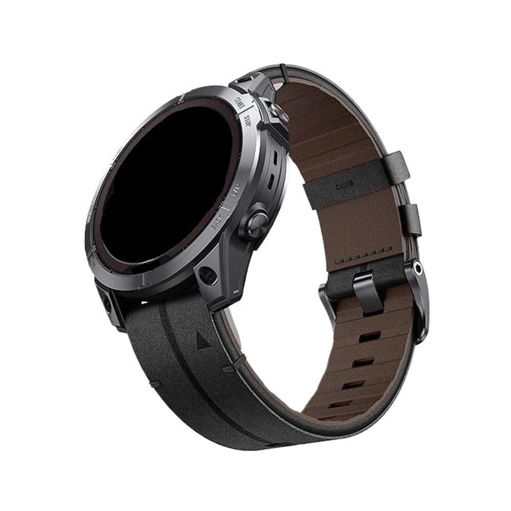 22mm 26mm Quick Fit Strap For Garmin Fenix 8/7/6/5 quick release leather strap for fenix7x/6x/Epix Pro replace leather strap Accessories(Black,22mm)
