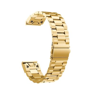 20mm 22mm 26mm Stainless Steel Strap for Garmin Fenix 8 7 Pro 7X 6 6X 5X 8X Plus Quick Fit Metal Watchband Accessories(Gold,20mm)