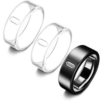 3 Pack Cover Compatible with Oura Ring Gen 4/Oura Ring Gen 3 Horizon/Heritage, Surport Charging with Cover on, Anti-Scratch TPU Protector for Men Women (Size 6, Clear*2+Black)