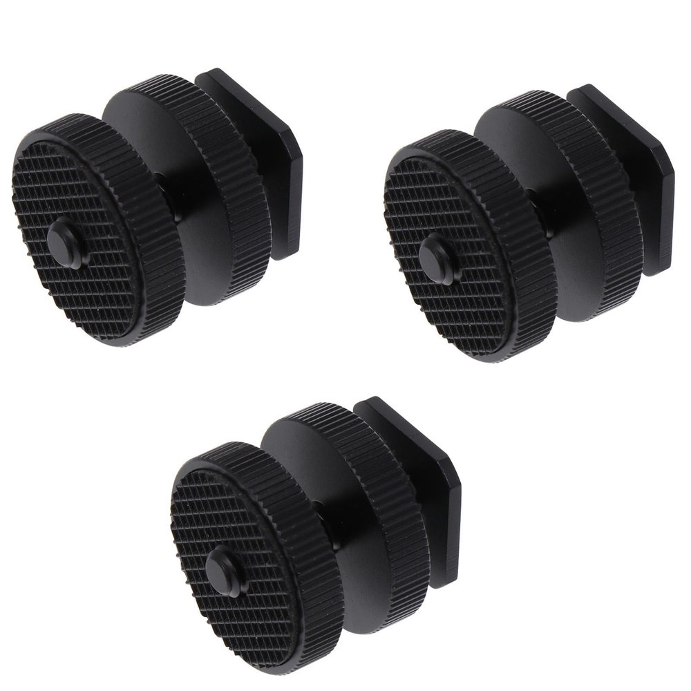 3pcs Tripod Accessories Hot Shoe Mount Adapter for DSLR Camera Screw Adapter for Strobe Cold Shoe Flash Mount