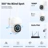 Wireless Security Camera System, CAMCAMP 24/7 Recording Security Cameras Wireless Outdoor 16CH NVR PTZ 2.4G& 5G WiFi 4K Smarting Night Vision Auto Human Tracking CCTV Surveillance Kit(8) view 2