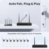 Wireless Security Camera System, CAMCAMP 24/7 Recording Security Cameras Wireless Outdoor 16CH NVR PTZ 2.4G& 5G WiFi 4K Smarting Night Vision Auto Human Tracking CCTV Surveillance Kit(8) view 4