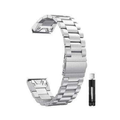 20mm 22mm 26mm Stainless Steel Strap for Garmin Fenix 8 7 Pro 7X 6 6X 5X 8X Plus Quick Fit Metal Watchband Accessories(Silver,22mm Epix Pro 47mm)