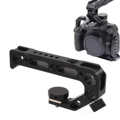 Camera Top Handle with Locating Mount Cold Shoe, Video Stabilizing Rig Handle Grip with 1/4 3/8in Thread Hole, Camera Cage Top Handle for Mirrorless Camera
