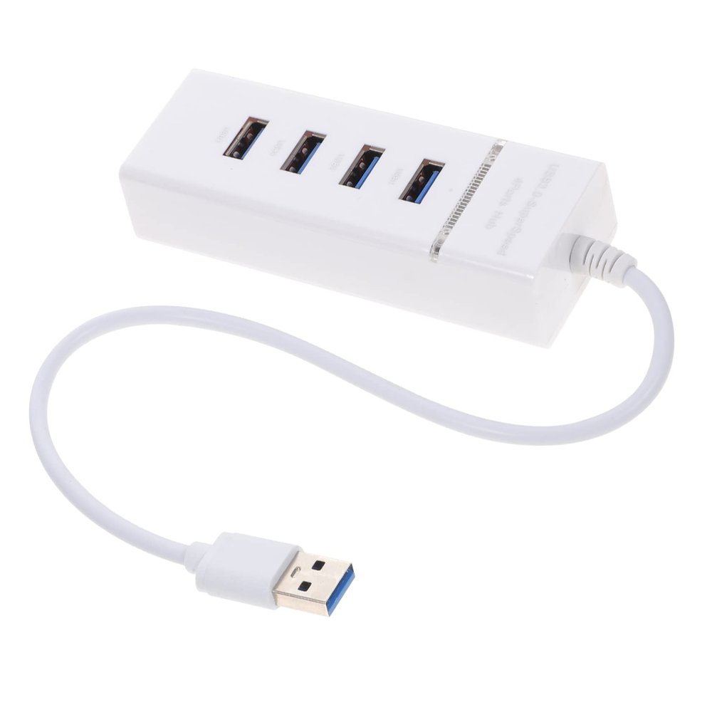 ABS USB 3.0 Hub 4-Port USB Splitter Adapter for PC and Laptop Multi-Device Compatible High-Speed Data Transfer for Computers and Laptops