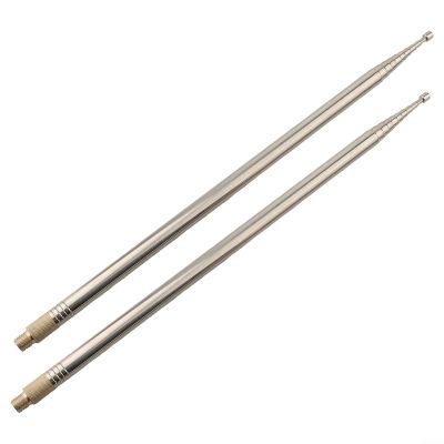 2.5M Whip Antenna 304 Stainless Steel Whip Antenna for Shortwave Radio, DIY Compatible with PAC12 JPC-7,33.8CM Retracted Radio Antennas(2PCS)